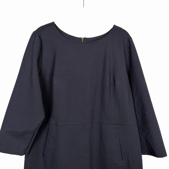 SPANX The Perfect Shift Classic Black Ponte Stretch Dress Size 2X 3/4 Sleeves - Picture 7 of 13